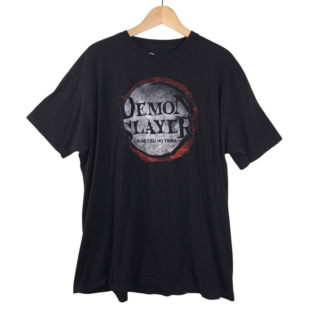 Demon Slayer Kimetsu No Yaiba T-Shirt Men's 2XL Black Anime Ripple Junction Tee‎